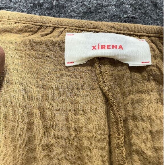 Xirena Cotton Gauze Brown Trapeze Tie Strap maxi Dress with Pockets M - Picture 7 of 11